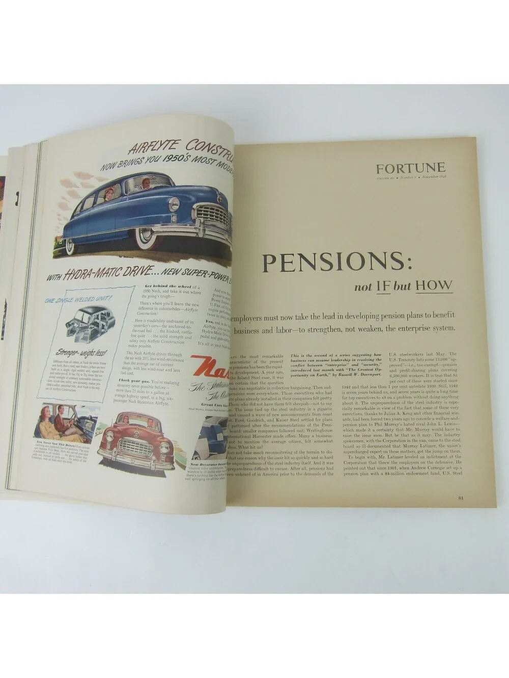 Vintage FORTUNE Magazine November 1949 Dong Kingman Cover Motorola Studebaker